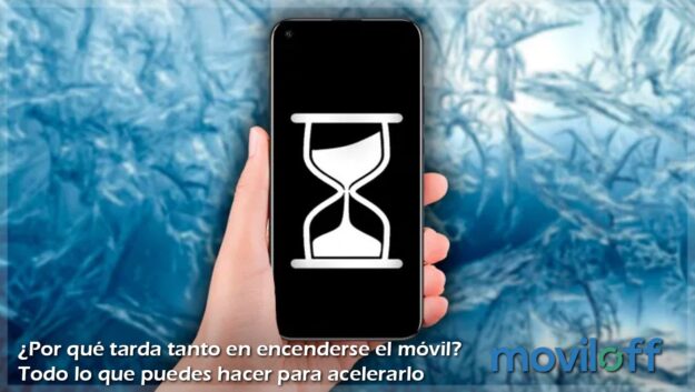 acelerar encendido movil telefono smartphone captura de pantalla paso a paso tutorial fondo azul iconopantalla de tiempo