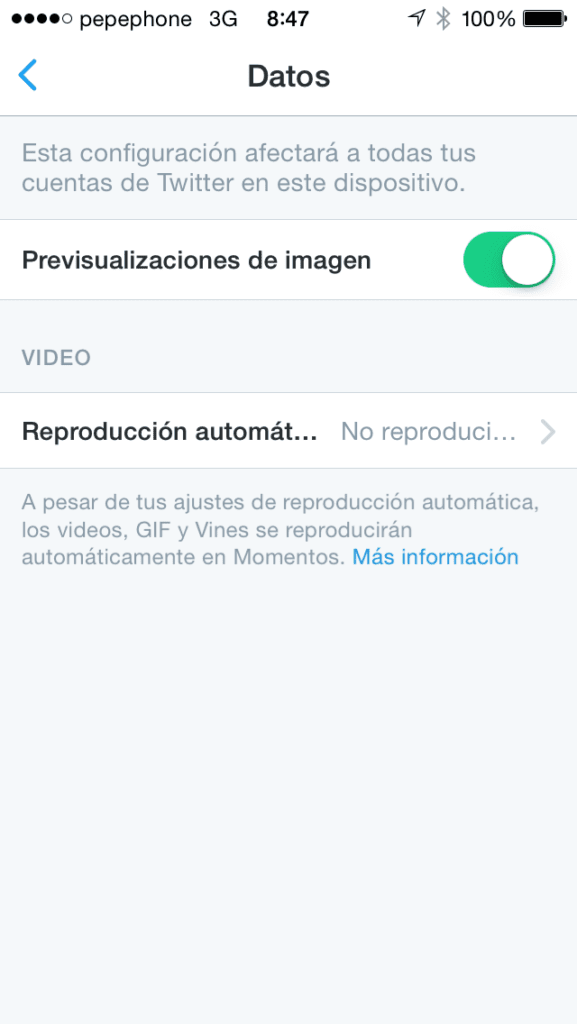 reproducción automática de videos en Twitter ios