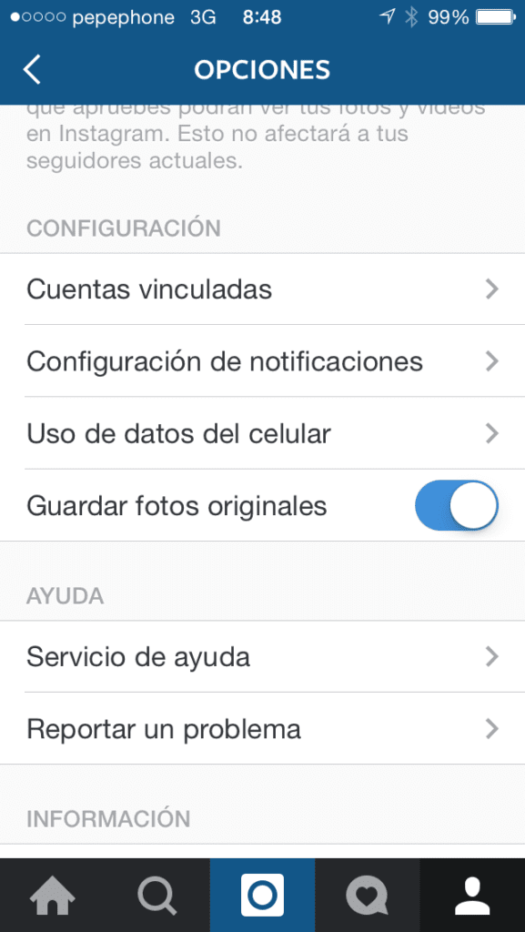 ahorrar datos instagram ios